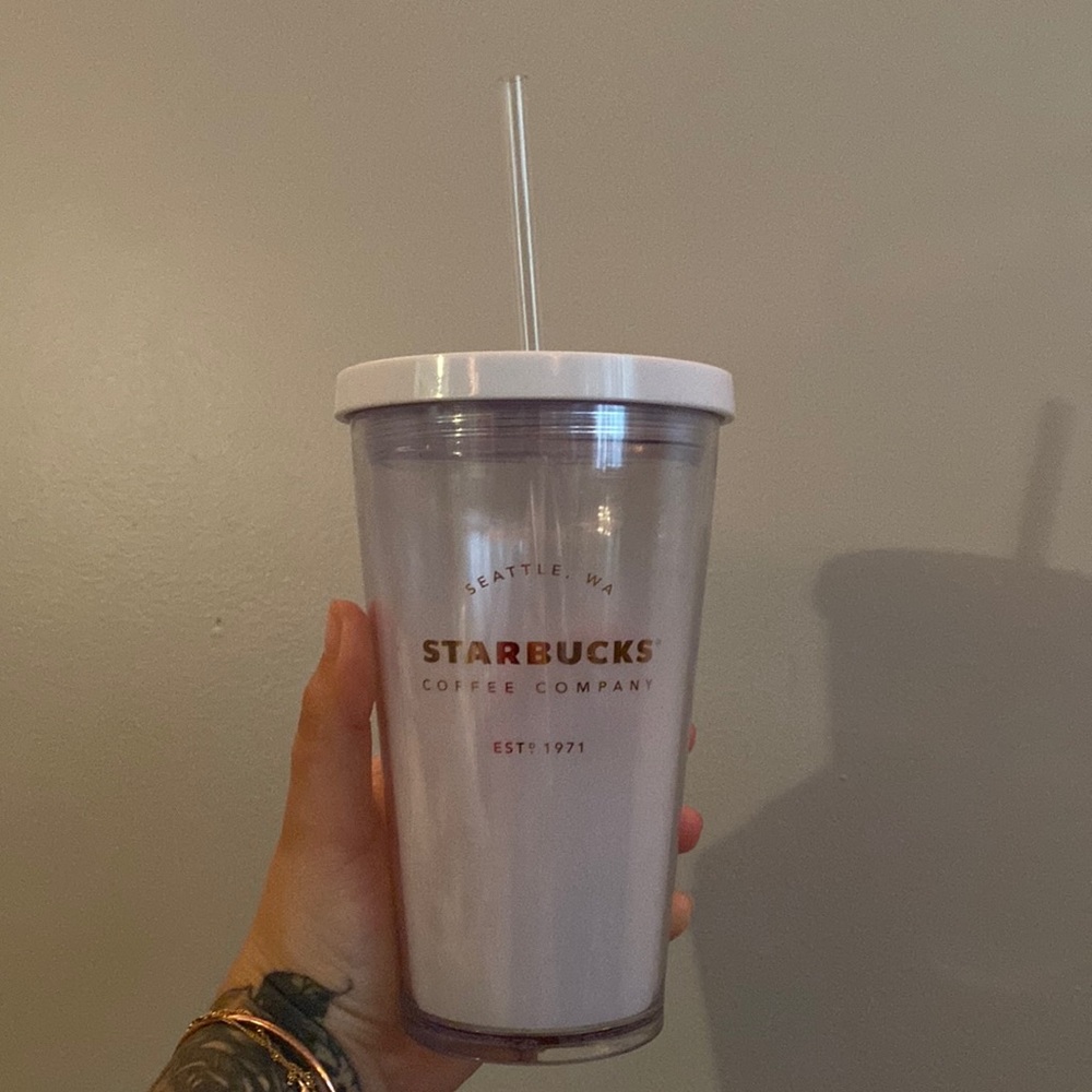 Starbucks White and Clear Ombré Logo Cup